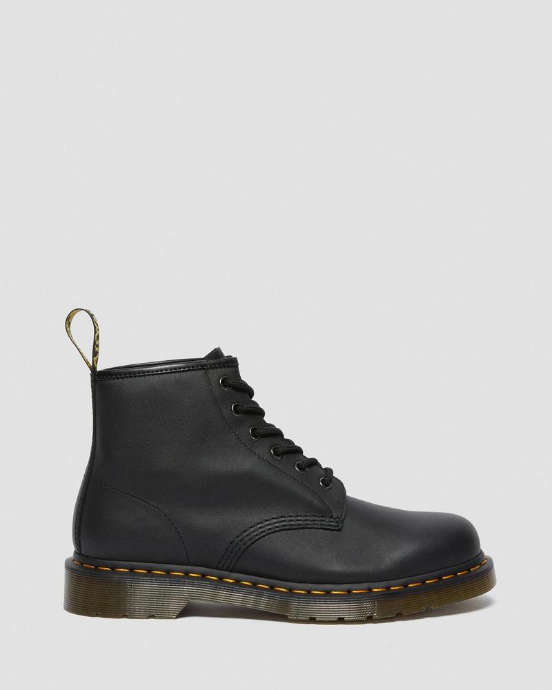 Black Men's Dr Martens 101 Leather Ankle Boots | CA 406VRW